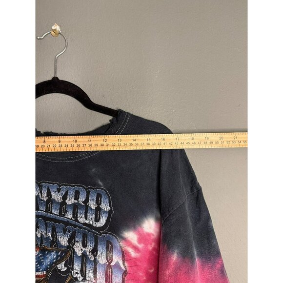 Lynyrd Skynyrd Unisex Large Tie Dye Eagle Distressed USA Flag Oversized - Picture 6 of 6